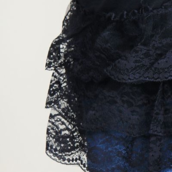 Girls Black Lace Ruffle Cami Tank Top - Picture 3 of 5